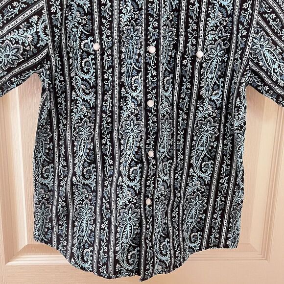 Panhandle Select Western Pearl Snap Short Sleeve Shirt Top Boys Size M 10 - Picture 5 of 13